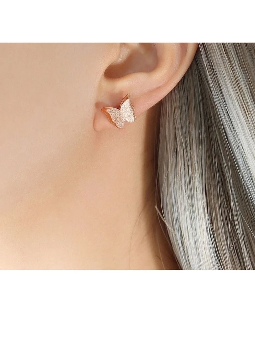 Stunning & Elegant Rose Butterfly Earrings - NWOT